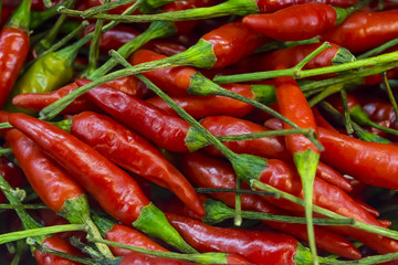 Fresh Red peppers on the market, texture
