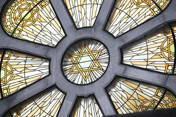 Abwaschbare Fototapete Befleckt Synagoge Glasmalerei