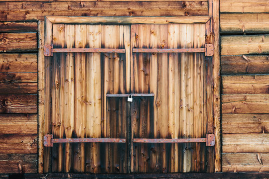Wooden gates in a barn