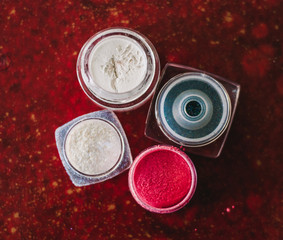 rouge and eye shadow