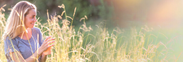 portrait of woman sunset outdoor 