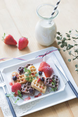 ハート型のワッフル