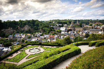 Fototapeta na wymiar Fougeres, Brittany, France - The medieval castle and town of Fougeres, Brittany, France,
