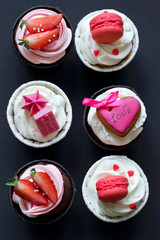 Delicious cupcake for Valentine Day, birthday, Mother's day, women's day.