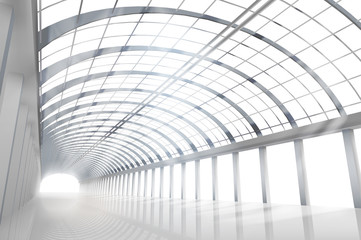 Empty large hall. Vector illustration.