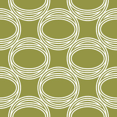 Olive green and white geometric ornament. Seamless pattern