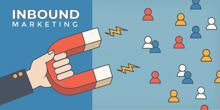 Magnet Pulling People For Inbound Lead Generation For Digital Marketing Symbol