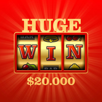 Huge Win casino slot machine banner