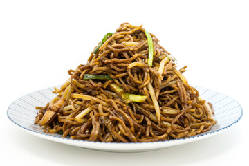 asian food fried noodle on the table