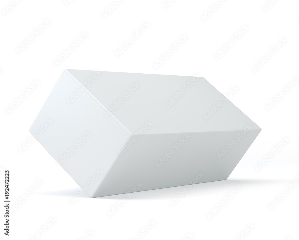 Poster package product cardboard package box. 3d illustration on studio light white background. mock up tem
