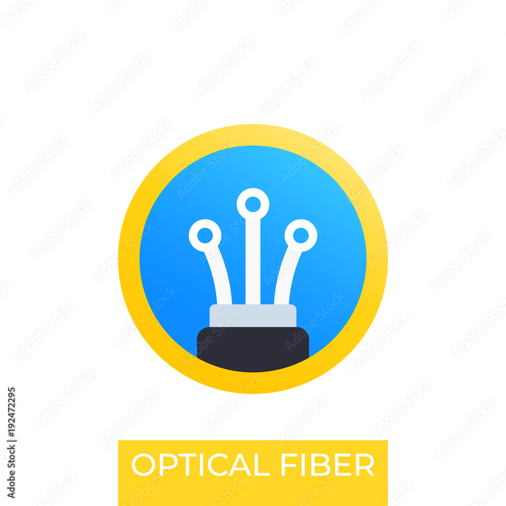 Poster optical fiber icon, vector logo design