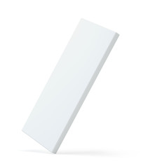 White box package mockup with shadow for your design. Blank container or cardboard template for cosmetic, medicine, software, appliance products. Isolated on white background. 3d illustration.