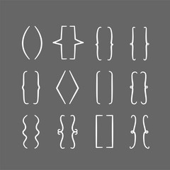 Set of braces or curly brackets icon 