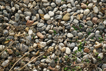 Stone texture, rock surface level, pebble background for web site or mobile devices