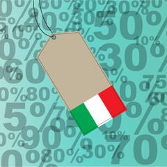 italian flag in sale banner 