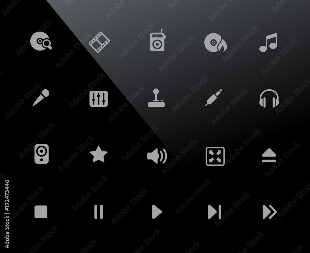 Poster media player icons // 32px series - vector icons adjusted to work in a 32 pixel grid.