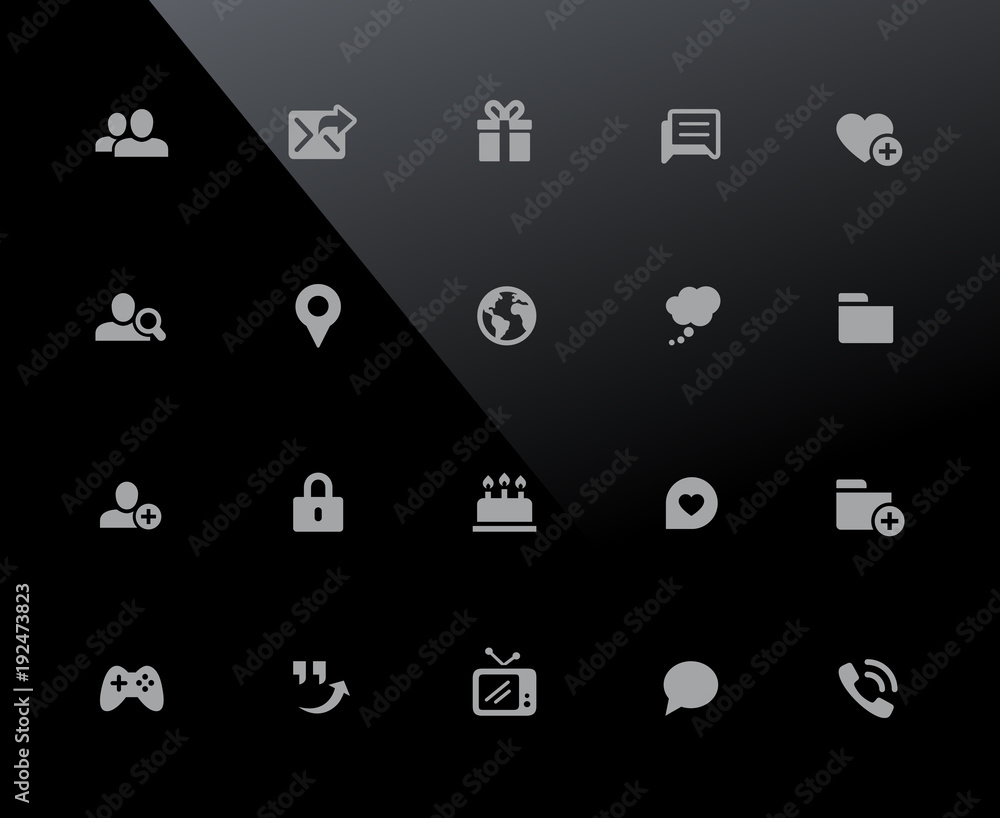 Poster social communications icons // 32px series - vector icons adjusted to work in a 32 pixel grid.