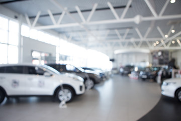 Car sales, market place, blurry