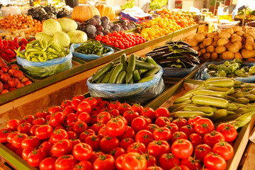 Fresh vegetables on open market.