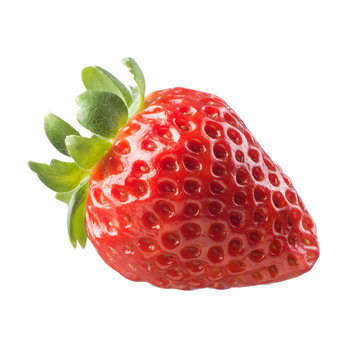Juicy strawberry on white background