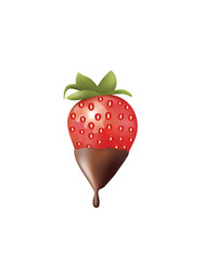 Strawberry in chocolate. vector illustration