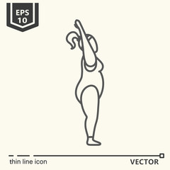 Thin line icon series- Yoga for plump