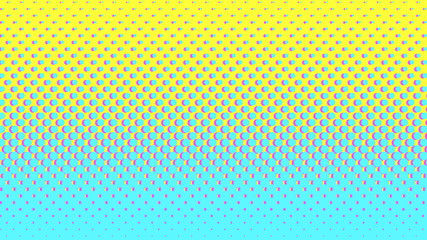 Halftone gradient pattern vertical vector illustration. Blue yellow pink dotted halftone texture. Pop Art blue yellow pink halftone glitch Background. Background of Art. Seamlessly Repeatable. AI10