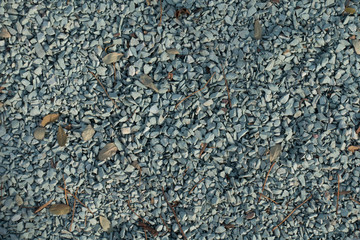 Bluish grey crushed stone directly from above