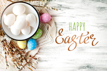 Happy Easter. Congratulatory easter background.