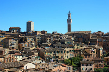 Panorama of the city of Siena, Italy