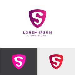 Letter S Logo. C Letter Design Vector with Shield