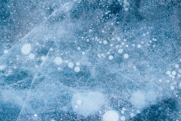 ice texture with cracks and bubbles