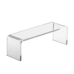 plastic plexiglas podium displayer for shelf isolated on white background