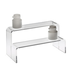 set of two plastic plexiglas podium displayer for shelf with medicines