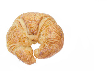 Fresh croissants isolated on white background.