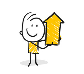 Strichfiguren / Strichmännchen: Pfeil oben. (Nr. 198)