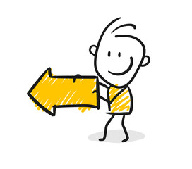 Strichfiguren / Strichmännchen: Pfeil links. (Nr. 197)