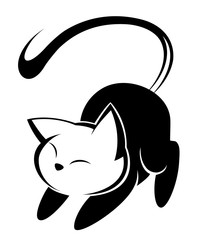 Cat logo illustration on white background.