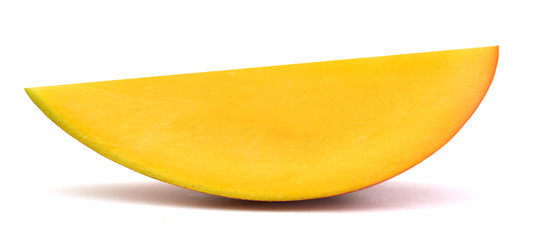 Slice ripe red apple. Isolated on a white background.