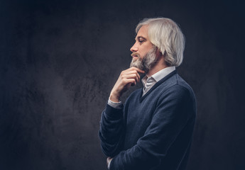 Portrait of an old man with a gray beard.