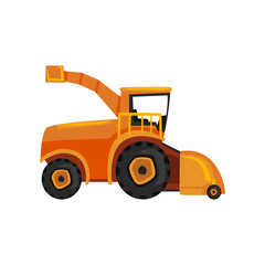 Combine farm machinery, agricultural harvester vector Illustration on a white background
