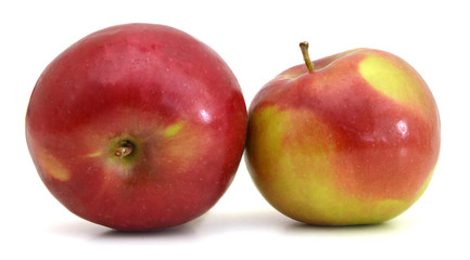 Ripe red apple. Isolated on a white background.