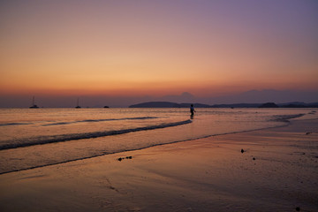Andaman sea on sunset, Krabi province, Thailand