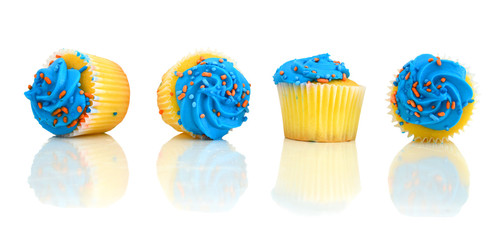 cupcakes isolated over white background
