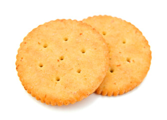 Delicious crackers isolated on white