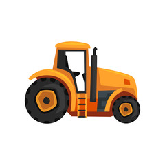 Tractor agriculture industrial farm equipment vector Illustration on a white background