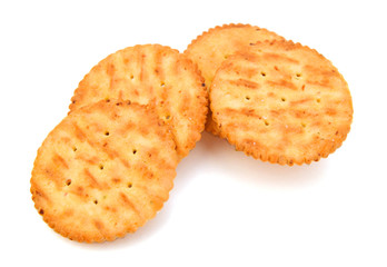whole grain crackers isolated on white background