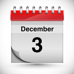 Calendar for december, vector.