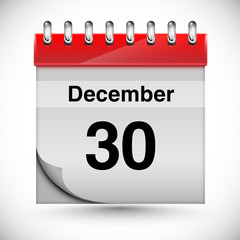 Calendar for december, vector.