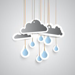 Weather icon made by paper, vector illustration.